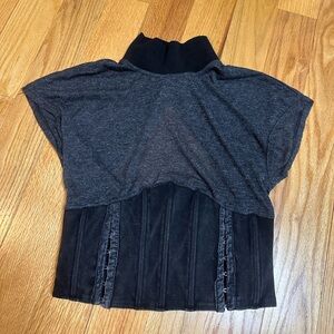 Darker Wavs Pitch Corseted Mock Neck Top